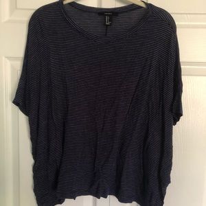 Navy Blue/White Stripe Boxy Tee